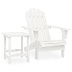 vidaXL Garden Adirondack Chair with Table Solid Fir Wood White