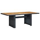 vidaXL Garden Table Dark Grey Poly Rattan and Solid Acacia Wood