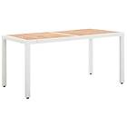 vidaXL Garden Table White 150x90x75 cm Poly Rattan and Solid Acacia Wood