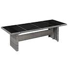 vidaXL Garden Table 240x90x74 cm Poly Rattan and Glass