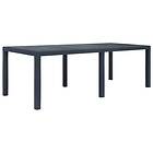 vidaXL Garden Table Anthracite 220x90x72 cm Plastic Rattan Look