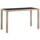 vidaXL Garden Table Beige 123x60x74 cm Poly Rattan