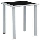 vidaXL Garden Table Black and Silver 41x41x45 cm Steel Glass