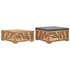 vidaXL Garden Table and Footrest Set&Dark Grey Cushion Solid Teak Wood