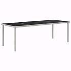 vidaXL Garden Table Black 220x90x74.5 cm Steel