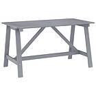 vidaXL Garden Dining Table Grey 140x70x73.5 cm Solid Acacia Wood
