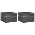 vidaXL Garden Pallet Tables 2 pcs Solid Pinewood Dark Grey