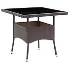 vidaXL Garden Dining Table Brown Poly Rattan