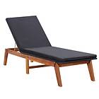 vidaXL Sun Lounger with Cushion Poly Rattan and Solid Acacia Wood