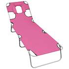 vidaXL Folding Sun Lounger with Head Cushion Steel Magento Pink