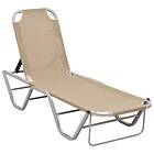 vidaXL Sun Lounger Aluminium and Textilene Cream