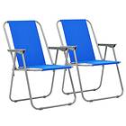 vidaXL Folding Camping Chairs 2 pcs 52x59x80cm Blue