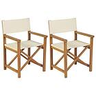 vidaXL Folding Director's Chairs 2 pcs Solid Teak Wood