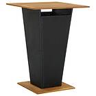 vidaXL Bar Table Black 80x80x110 cm Poly Rattan and Solid Acacia Wood