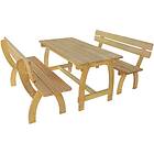 vidaXL Beer Table with 2 Benches Impregnated Pinewood