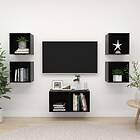 vidaXL 5 Piece TV Cabinet Set High Gloss Black Chipboard