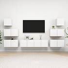 vidaXL 8 Piece TV Cabinet Set White Chipboard