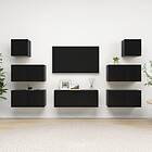 vidaXL 7 Piece TV Cabinet Set Black Chipboard