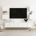 vidaXL 7 Piece TV Cabinet Set High Gloss White Chipboard