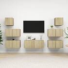 vidaXL 7 Piece TV Cabinet Set Sonoma Oak Chipboard