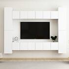 vidaXL 10 Piece TV Cabinet Set White Chipboard