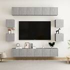 vidaXL 10 Piece TV Cabinet Set Concrete Grey Chipboard