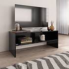 vidaXL TV Cabinet High Gloss Black 100x40x40 cm Chipboard