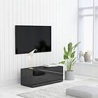 vidaXL TV Cabinet High Gloss Black 80x34x30 cm Chipboard