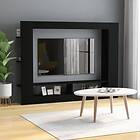 vidaXL TV Cabinet Black 152x22x113 cm Chipboard