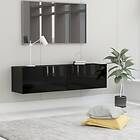 vidaXL TV Cabinet High Gloss Black 120x30x30 cm Chipboard