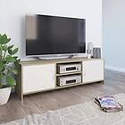 vidaXL TV Cabinet White and Sonoma Oak 120x30x37.5 cm Chipboard