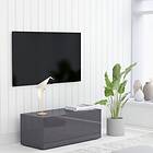 vidaXL TV Cabinet High Gloss Grey 80x34x30 cm Chipboard