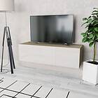 vidaXL TV Cabinet Chipboard 120x40x34 cm High Gloss White and Oak
