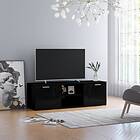 vidaXL TV Cabinet High Gloss Black 120x34x37 cm Chipboard