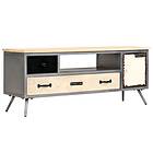 vidaXL TV Cabinet Solid Mango Wood and Steel 120x30x45 cm