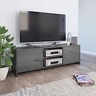 vidaXL TV Cabinet High Gloss Grey 120x30x37.5 cm Chipboard