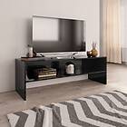 vidaXL TV Cabinet High Gloss Black 120x40x40 cm Chipboard