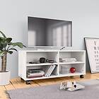 vidaXL TV Cabinet with Castors White 90x35x35 cm Chipboard