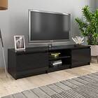 vidaXL TV Cabinet High Gloss Black 140x40x35.5 cm Chipboard