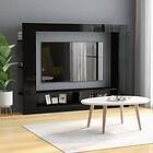 vidaXL TV Cabinet High Gloss Black 152x22x113 cm Chipboard