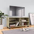 vidaXL TV Cabinet with Castors Sonoma Oak 90x35x35 cm Chipboard