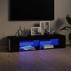 vidaXL TV Cabinet with LED Lights High Gloss Black 135x39x30 cm