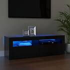 vidaXL TV Cabinet with LED Lights High Gloss Black 120x35x40 cm