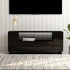 vidaXL TV Cabinet High Gloss Black 120x35x43 cm Chipboard