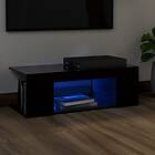 vidaXL TV Cabinet with LED Lights Black 90x39x30 cm