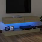 vidaXL TV Cabinet with LED Lights Sonoma Oak 120x35 cm