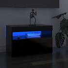 vidaXL TV Cabinet with LED Lights High Gloss Black 60x35x40 cm