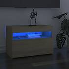 vidaXL TV Cabinet with LED Lights Sonoma Oak 60x35x40 cm