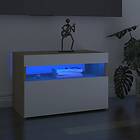 vidaXL TV Cabinet with LED Lights White and Sonoma Oak 60x35x40 cm