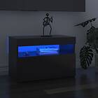 vidaXL TV Cabinet with LED Lights High Gloss Grey 60x35x40 cm